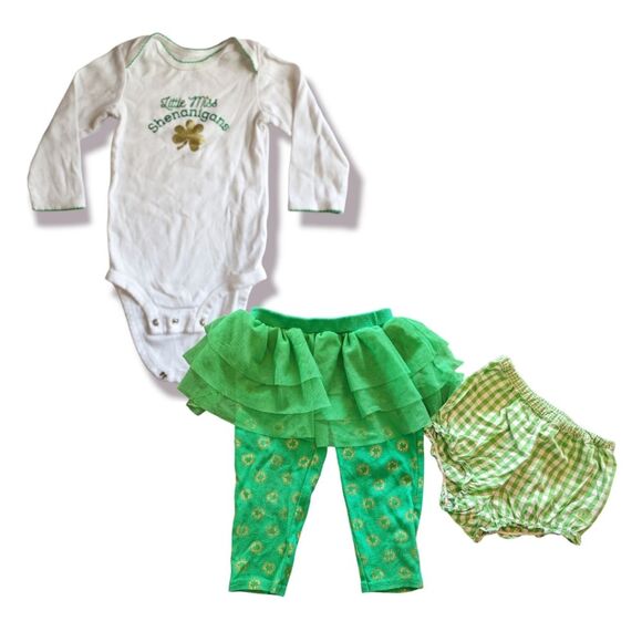 Baby Kid St Patty's Day Green Tutu Set, 12 Months - Picture 1 of 8